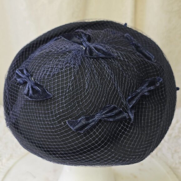 Vintage Wool Fascinator Hat From The 1940's - Picture 9 of 12